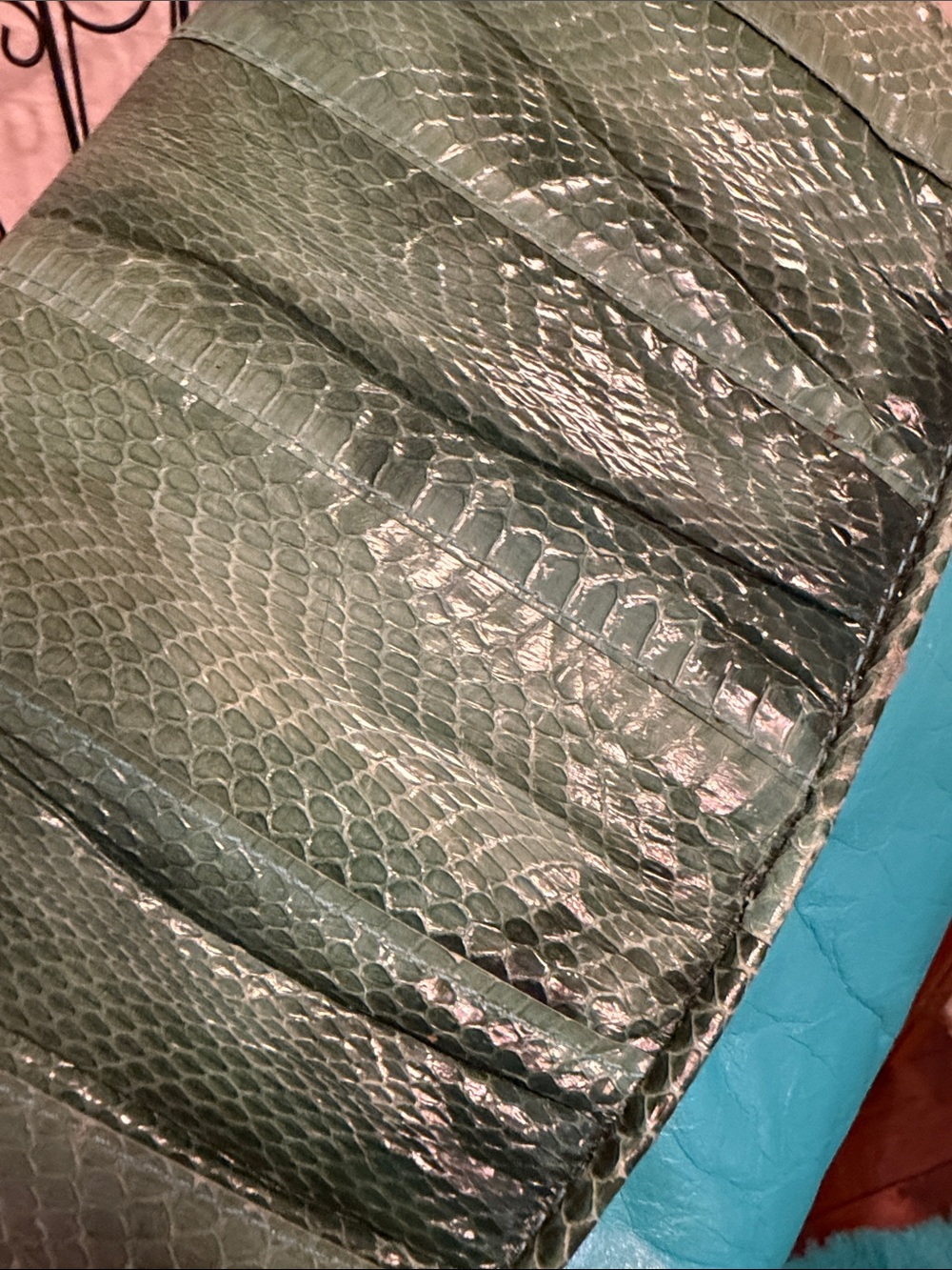 πππ3 for 12$πππVTG Jasmin Green and Teal Women's Leather Clutch Crossbody - Picture 2 of 12
